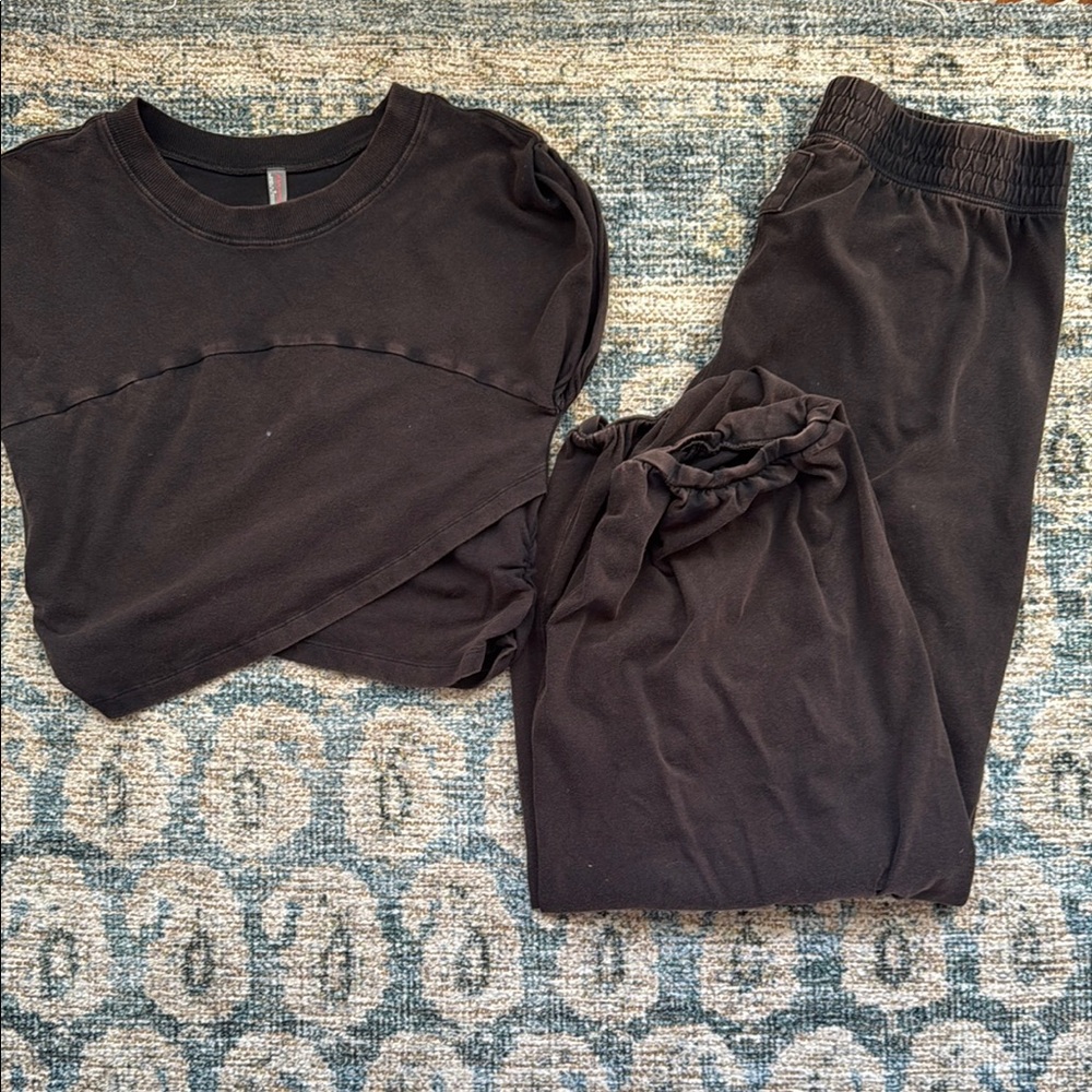 Free people hot cross over set washed black